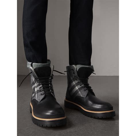 new burberry men's black shearling lined ankle boots|neiman marcus Burberry sneakers.